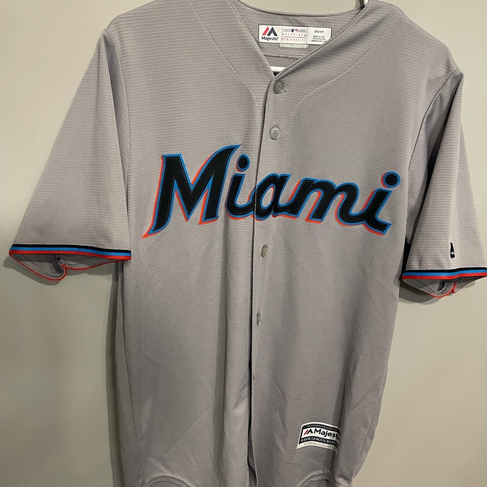 Majestic Marlins Jersey Small